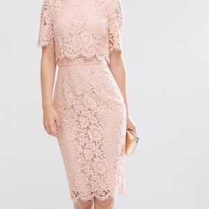 ASOS pink lace dress